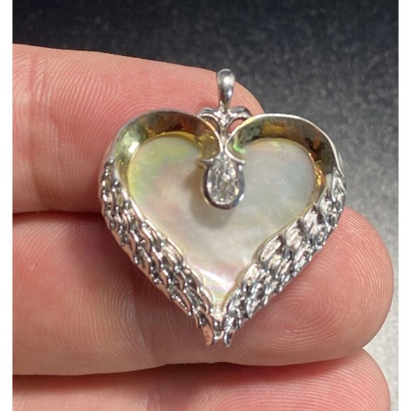 BGE Handcrafted Solid 925 CZ Heart Message Necklace "Gone Yet Not Forgotten” - Picture 5 of 7